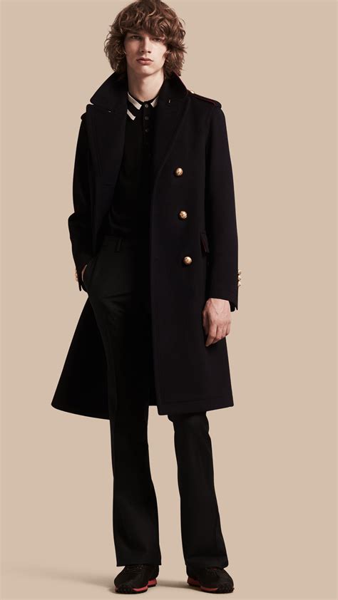 burberry technical wool military overcoat|Burberry Overcoats for Men .